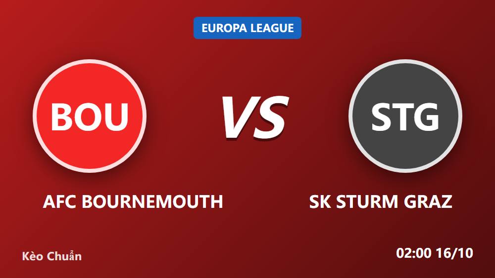 Bournemouth vs Sturm Graz: Cửa Trên -525, Tân Binh Có Dễ Ăn?